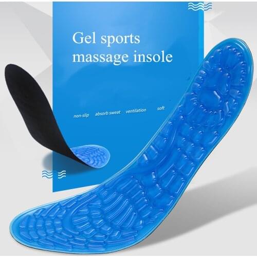 Silicone Gel Sports Insoles For Shoes Men Women Pad Sweat Deodorant Breathable Shock Absorption Massage Foot Shoe Insole Inserts