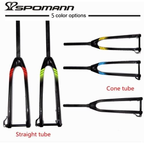 Spomann Full Carbon mtb fork 26er/27.5er/29er Mountain Bikes Rigid fork for bicycle parts Thru Axle 15mm bicycle forks free ship