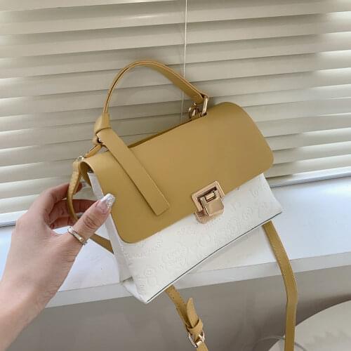 Crossbody Bag Women Bag Shoulder Bag Female Designer Handbag Purse Soft Chain Fashion 2021 New PU Leather Simple Contrast Color