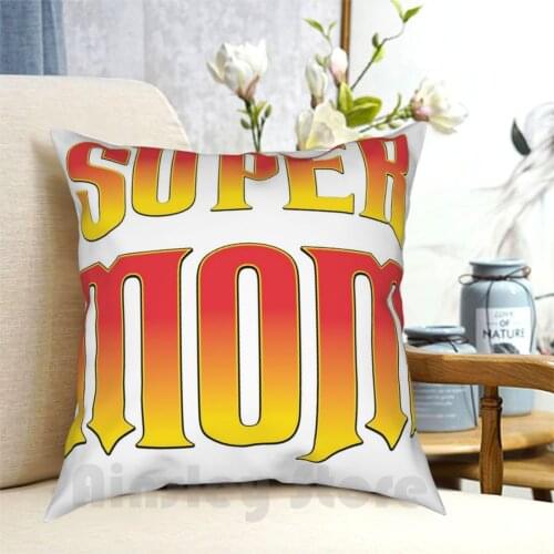 Super Mom Pillow Case Printed Home Soft DIY Pillow cover Super Mom Mum Mommy Love Mum Cartoon Superhero Mother Mothers Day