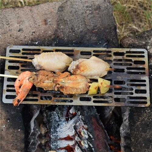 Camping Titanium Mini Grill Charcoal Barbecue Grill Gas Grill For Outdoor Picnic BBQ Outdoor Tableware
