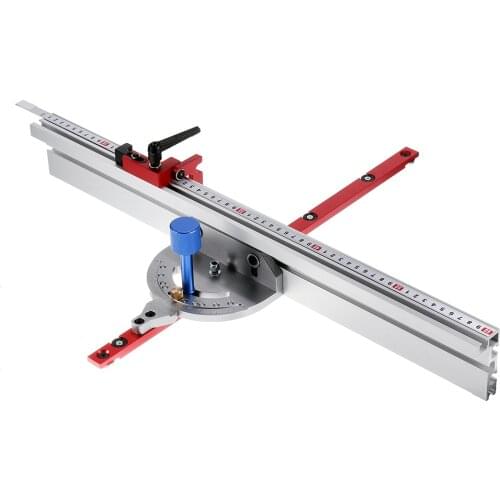 450mm 0-90 Degree Angle Miter Gauge System with 600/800mm Aluminum Alloy Fence and Stop Sawing Assembly Ruler for Woodworking