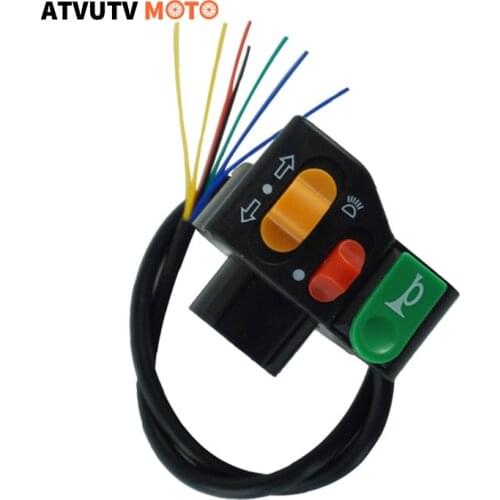 22mm 7/8" Universal Motorcycle Handlebar Switch 3 Control Button Headlight Turn Signal Horn Button For ATV Dirt Bike Moped UTV