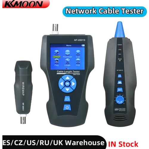 NF-8601S Network Cable Tester Handheld Line Cable Detector for Network Maintenance Collation RJ45 RJ11 BNC Metal Cable PING/POE