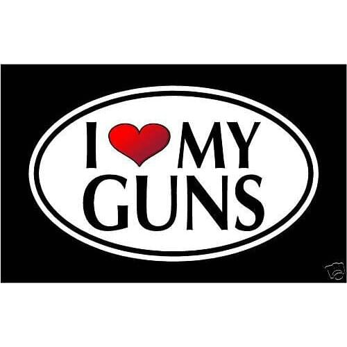 I LOVE MY GUNS Vinyl Decal Sticker Motorcycle Accessories KK Vinyl Decals Waterproof PVC JDM JEEP Van Deco Meterial