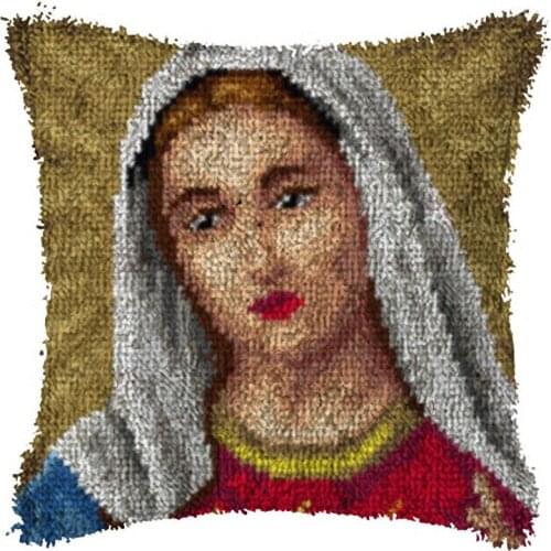 Latch Hook kits Pillow religion Diy Handmade Printed Canvas Cushion Latch Hook Kits DIY Unfinished accessories