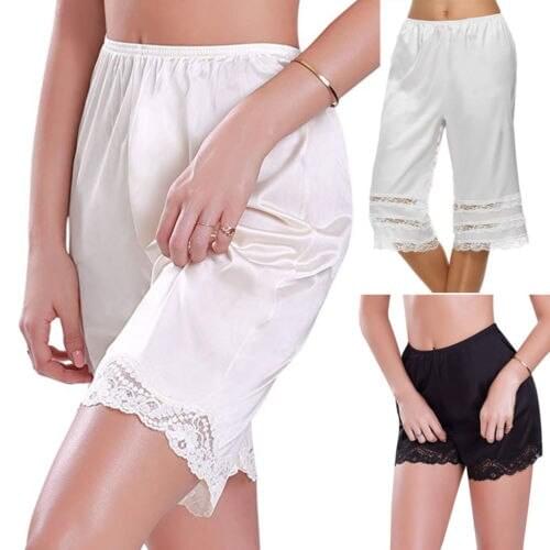 Lady Lace Silk Knit Briefs Shorts Underwear Pettipants French Knickers Breathable Soft Strech High Waist Sleep Bottoms Panties