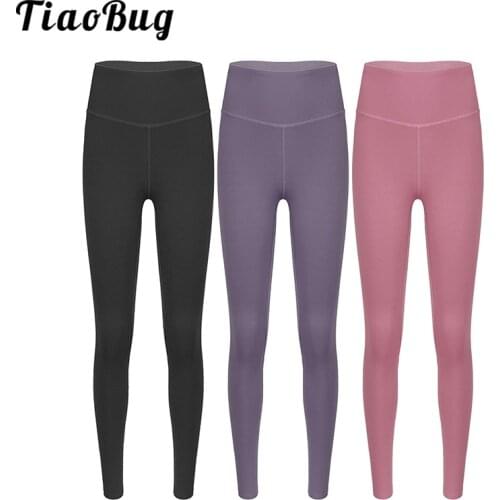 Women High Waist Slim Fit Stretchy Sports Leggings Bottoms Fitness Workout Yoga Pants Ballet Tights Training Dancewear Trousers