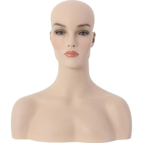 Fiberglass Female Mannequin Head Bust For Wigs