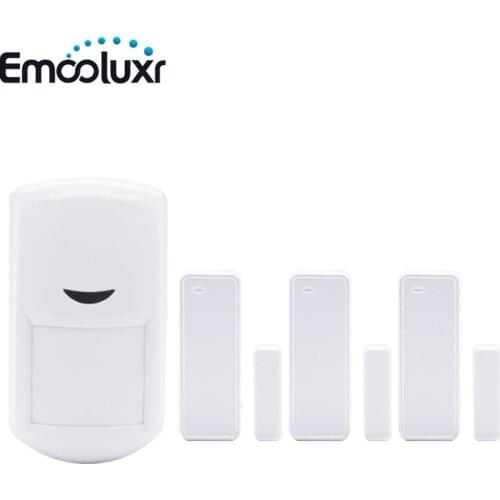 1pc Wireless Motion Sensor and 3pcs Wireless Door Window Detector for WIFI GSM Alarm System G90B Plus