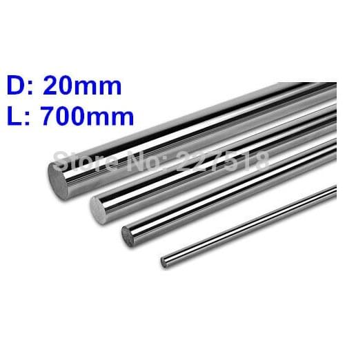 1pc D20mm L700mm linear shaft 20mm LM Shaft diameter 700mm long for LM20UU 20mm linear ball bearing linear smooth rod