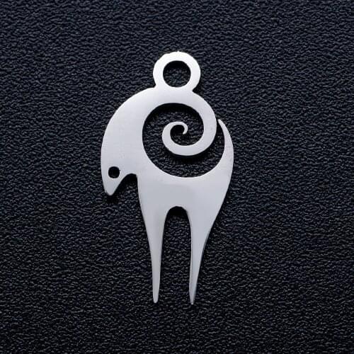 10pcs/lot Sheep Ram DIY Jewelry Charms Wholesale 100% Stainless Steel Pendant Accessories Charm for Bracelet Making