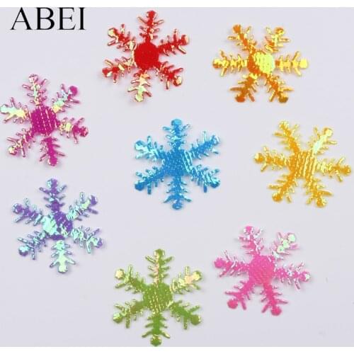 100pcs 32mm Multicolor Snowflake Stikcers For Christmas Gift Box Cards Making Decorative Ornaments DIY Handmade Cartoon Patch