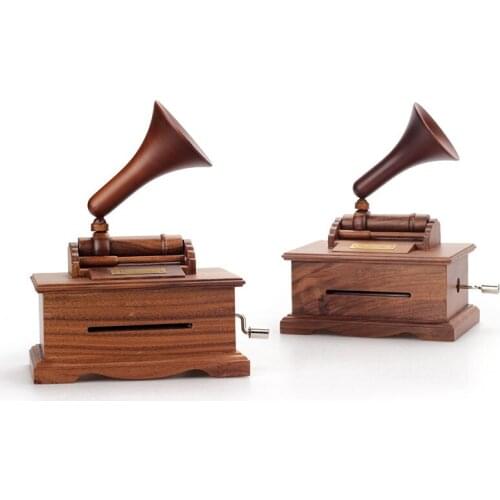 20/30 note Vintage Phonograph Wood Music Box DIY paper tape Clockwork Home decoration Valentines Day Birthday Gift