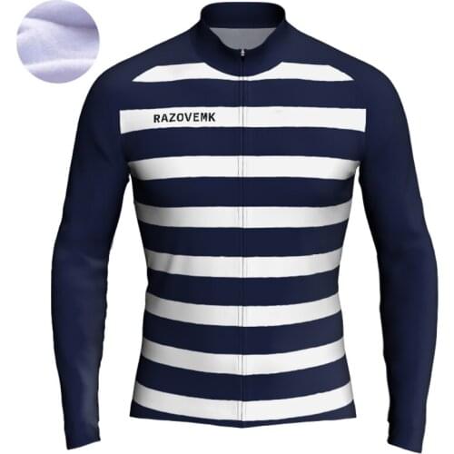 2018 RAZOVEMK Cycling Jersey long sleeves Winter thermal Fleece Ropa Ciclismo MTB Ropa Ciclismo Racing Bike sportwear