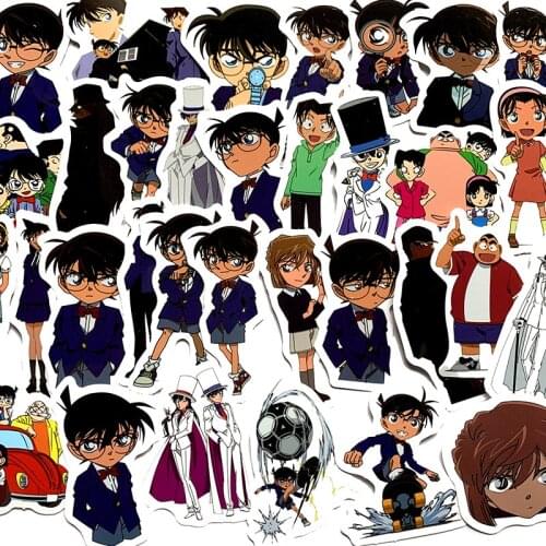 33Pcs/lot anime Conan cartoon 2021 Stickers Decal For Snowboard Laptop Luggage Car Fridge DIY Styling Vinyl Home Decor Pegatina