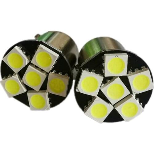50pcs DC 6V AC 6.3V 1156 BA15S P21W No Polarity Car LED Turn Signal Light Bulb Motor Tail Brake Reverse Lamp 5050 6SMD DC6V