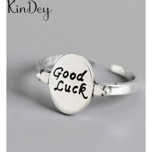 Bijoux 2020 Simple Style Silver Color Letter Rings For Women Gifts Large Adjustable Finger Rings