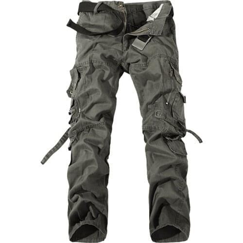 2021 Men‘s Military Cargo Pants Cotton trousers Multi-pocket Jogging Pants Male Fashion Overalls Camouflage No Belt 28-40