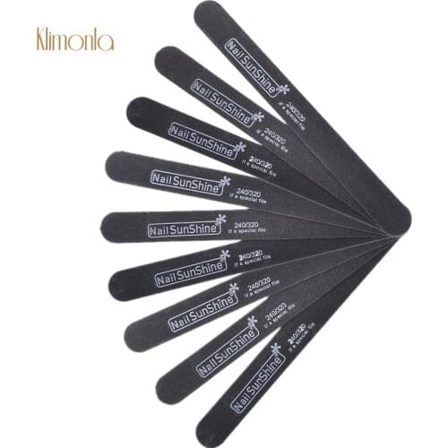 10pcs/lot Black Wooden Sanding Files Nail Polish Buffing Blocks 240/320 Grits Nail Buffer Strips Double-sided Manicure Tools