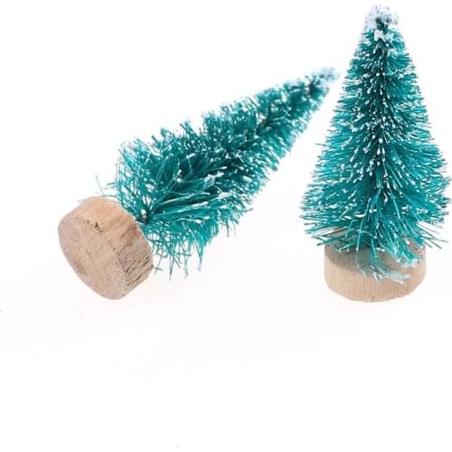 DIY 10Pcs Christmas Tree Small Pine Tree Mini Trees Placed In The Desktop For Doll Accessories Toys Kid Christmas Gift