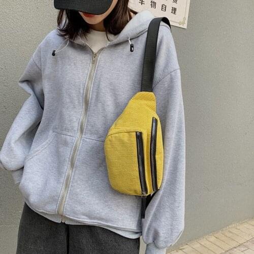 Ladies Designer Canvas Fanny Pack Fashion Street Money Banana Phone Chest Bag Bum Belt Bags Women Men Corduroy Waist Bag