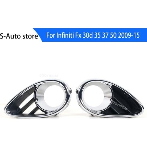 For Infiniti Fx 30d 35 37 50 2009-2015 Left&Right Front Fog Lamp Chrome Bezel