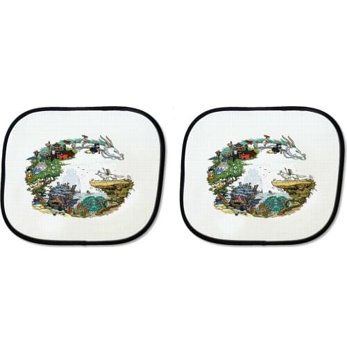 MERCHANDMANIA PARASOL double CHIHIRO TOTORO Castle traveling side windows car pair curtains awning