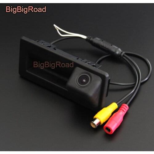 BigBigRoad Car Trunk Handle Rear View Parking Camera For Skoda Octavia Combi III A7 Superb B8 Kamiq For SEAT Tarraco