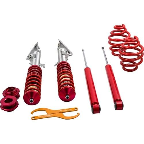 Adjustable Suspension Coilover Kit For BMW E36 Cabrio Coupe Coilovers Shocks Struts Front Rear Full Kit Red