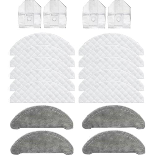 18Pcs Dust Bags Recyclable Mops Cloths Disposable Wipes Parts Accessories for ROIDMI EVE Plus Robot Cleaner Sweeper