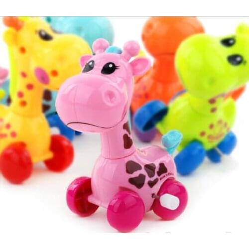Cute Cartoon Animal Giraffe Clockwork Wind Up Baby Toys Running Head Tail Swing Classic Newborn Toy Children Gift Spring Toy YH1