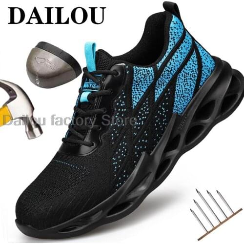 Fashion Work Shoes Sneakers Steel Toe Cap Safety Shoes Man Boots 2021 New Indestructible Shoes Puncture-Proof Industrial Shoes