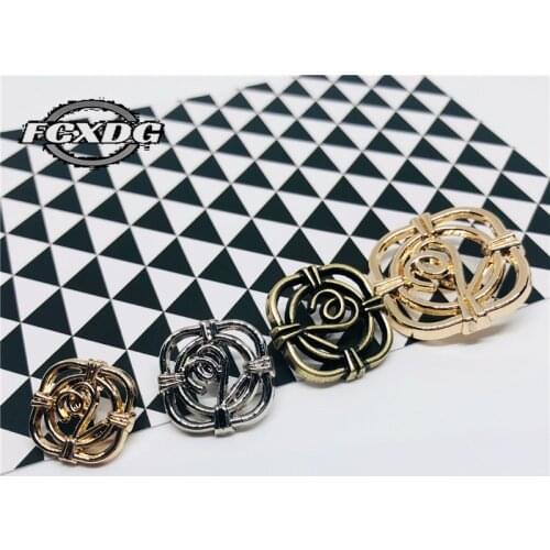 10pcs Fashion Metal Hollow Buttons for Coat Shrit Jacket Vintage Buttons DIY Sewing Accessories Decorative Buttons for Clothing