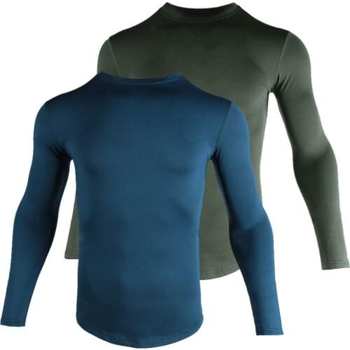 Mens Dry Fit Compression Shirt Fitness Long Sleeves Running Gym T Shirt Sport Football Sport Tight Gym Clothing Men Jogging