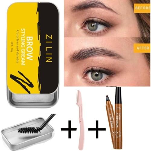 Eyebrow Soap Wax Fluffy Feathery Eyebrows Pomade Gel For Eyebrow Styling Makeup Soap Brow Sculpt Lift With Eyebrow Pen Trimmer