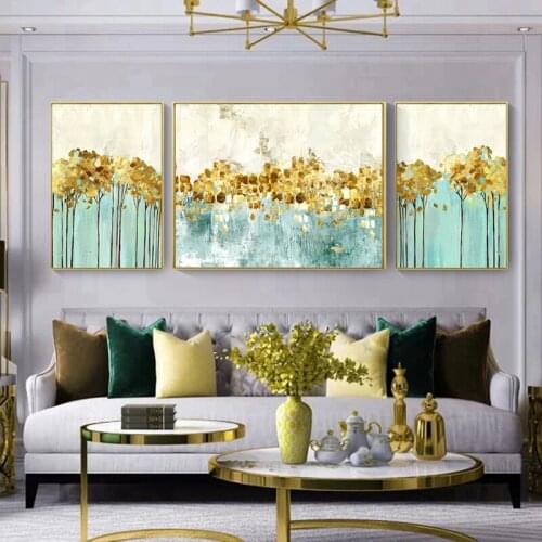 Nordic Abstract Golden Coins Poster Canvas Painting Modern Scenery Wall Art Print Picture For Living Room Home Decor Unframed