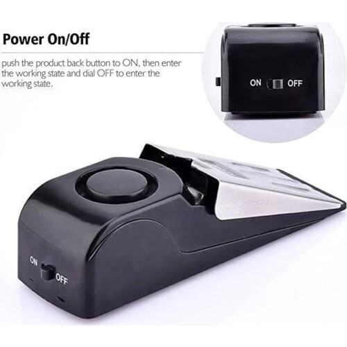 Newest 120 Db Stop System Security Home Wedge Shaped Door Stop Stopper Alarm Block Blocking Systerm For Home Dormitory Safety