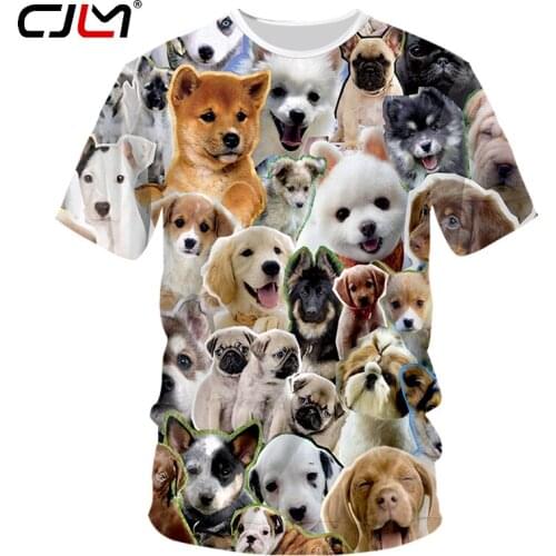 CJLM New Cute Unisex Tshirts All Over Print Animal Dogs Graphic 3d T-shirt Harajuku Man Hip Hop Punk Fitness Casual Tee Shirts