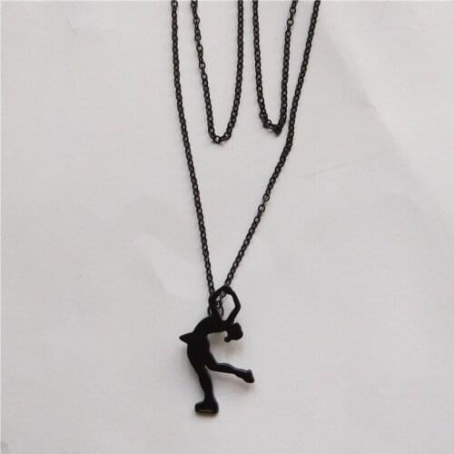 4 Colors New Trendy Ice Skating Necklace Women Men Ice Skating Pendant Necklace Figure Jewellery Sport Jewellery