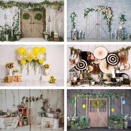 Avezano Easter Background For Photography Spring Green Plants Flower Child Baby Birthday Portrait Photozone Backdrop Photo Props
