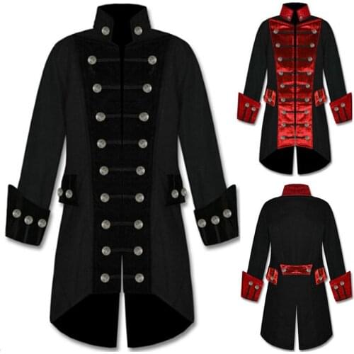 Pirate Cosplay Medieval Carnival Halloween Costumes for Men Clothing Gentleman Retro Punk Funk Rock Jacket Disguise