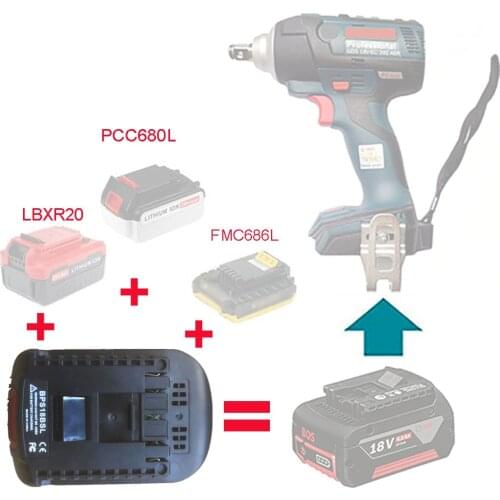 Dawupine BPS18BSL Battery Converter Adapter For Black Decker Stanley Porter Cable 18V Li-ion Battery Used to For Bosch 18V Tool