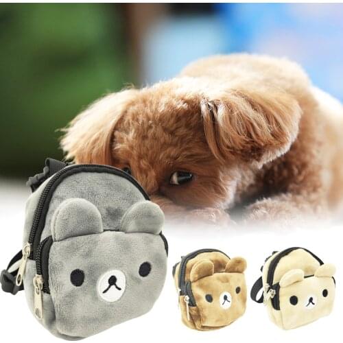 Durable Pet Self Carry Backpack Adjustable Leash Puppy Self Backpack Cartoon Portable Harness Teddy Dog Outdoor Snack Bag