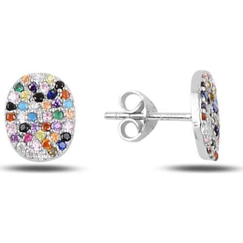 Silver Oval Earrings