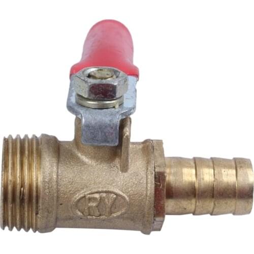 Gold tone 3/8" PT male thread to 10mm hose tail binder ball valve