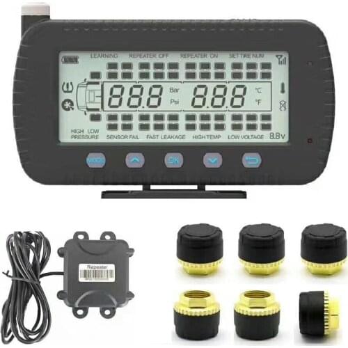 Tire Pressure Gauge Monitoring System 6~46 Tires External/internal Sensor Truck/BUS TPMS with RS232 Port Integrated with GPS