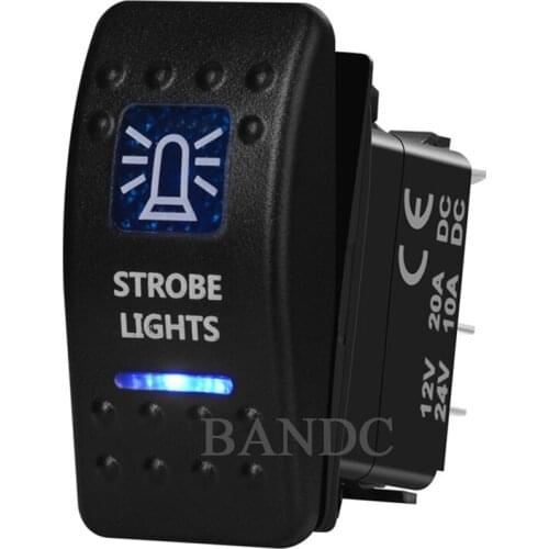 STROBE LIGHTS Rocker Switch 5P On-Off Dual Blue Led Light for Car Boat ARB Carling Narva 4x4 Style, Auto Accessories, 12V 24V