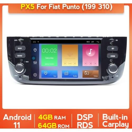 Octa-core Android 11 Auto Radio GPS DSP Carplay Car GPS Player For FIAT LINEA PUNTO EVO 2012-2015 Stereo Head Unit Audio 4G Wifi