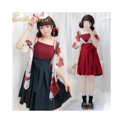 Japanaese Kimono Print Flower Bath Robe Gown Short/long Skirt Sexy Anime Cosplay Party Dress Halloween Party Costume Women